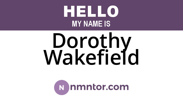 Dorothy Wakefield