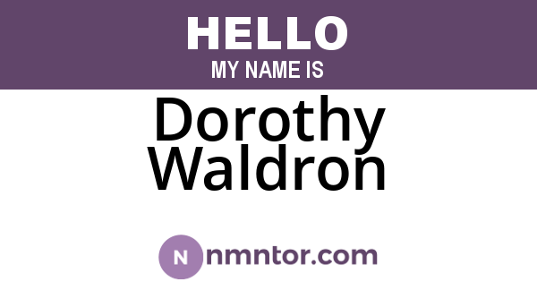 Dorothy Waldron