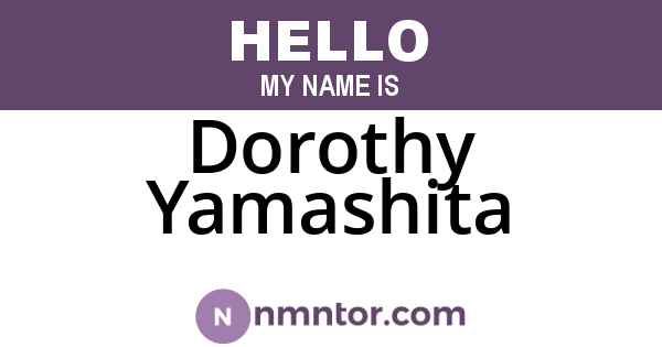 Dorothy Yamashita
