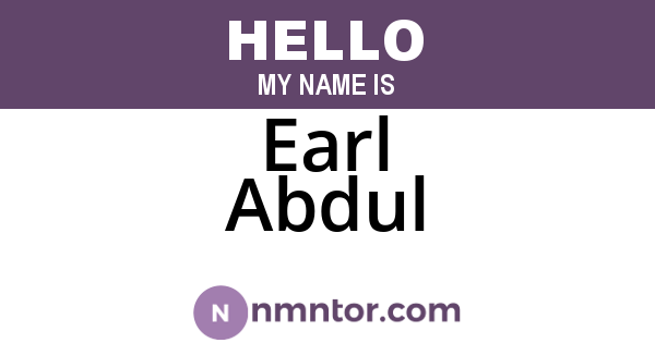 Earl Abdul
