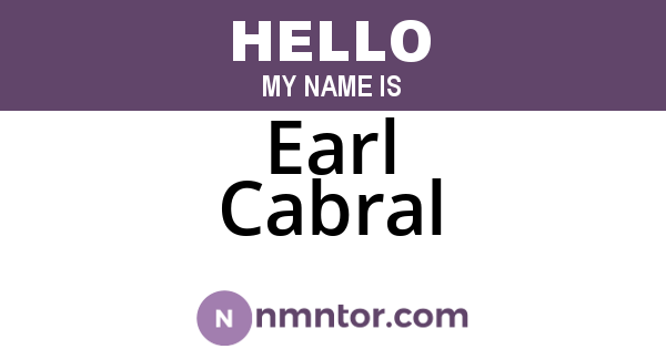 Earl Cabral