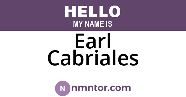 Earl Cabriales