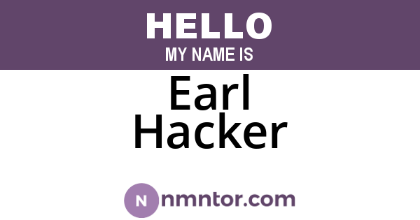 Earl Hacker