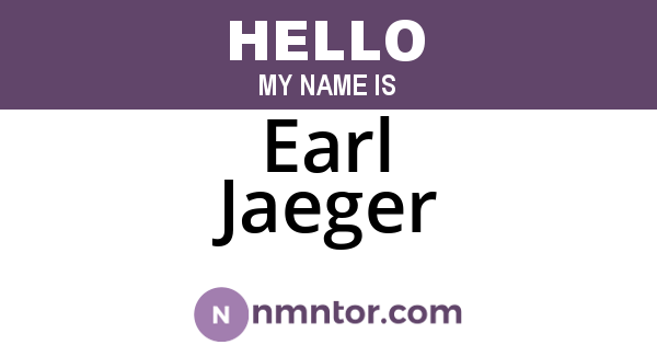Earl Jaeger