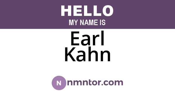 Earl Kahn
