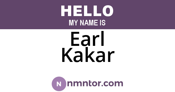 Earl Kakar