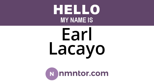 Earl Lacayo