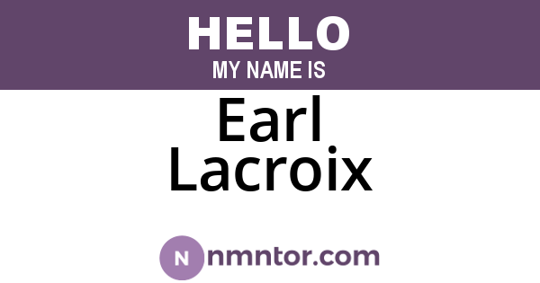 Earl Lacroix