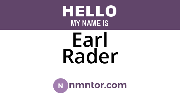 Earl Rader