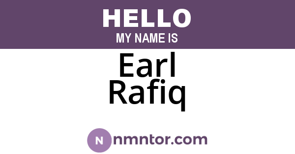 Earl Rafiq