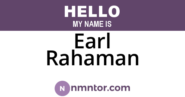 Earl Rahaman