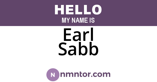 Earl Sabb