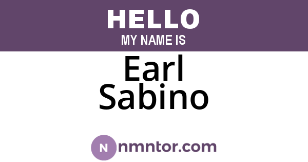 Earl Sabino