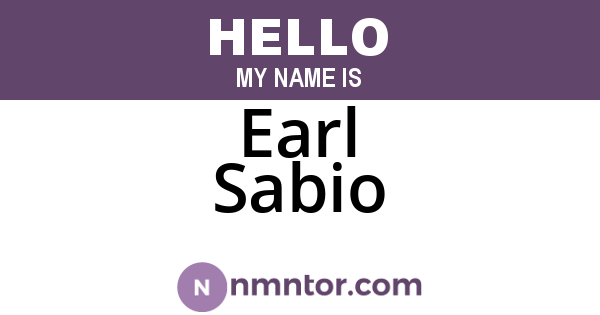 Earl Sabio