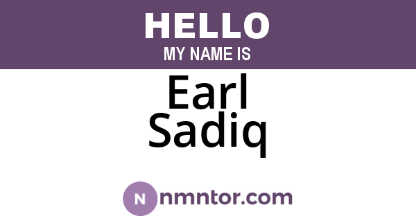 Earl Sadiq