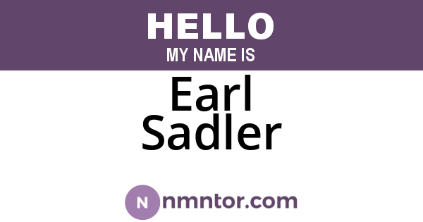 Earl Sadler