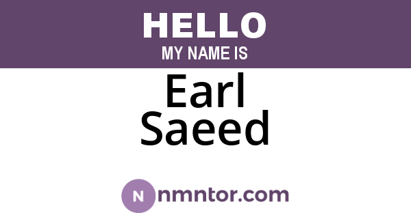 Earl Saeed