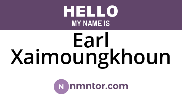 Earl Xaimoungkhoun