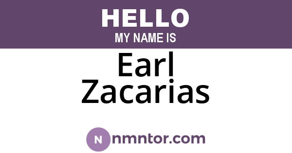 Earl Zacarias