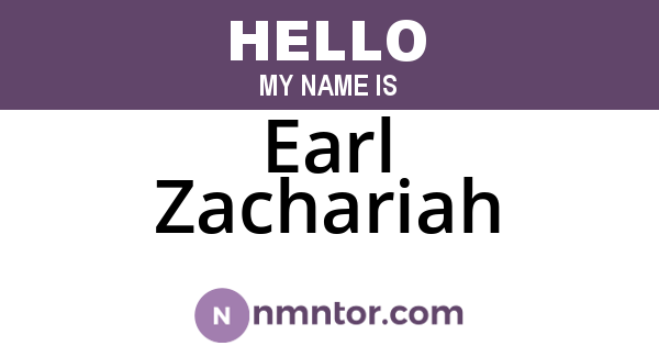 Earl Zachariah