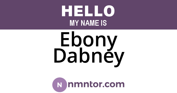Ebony Dabney