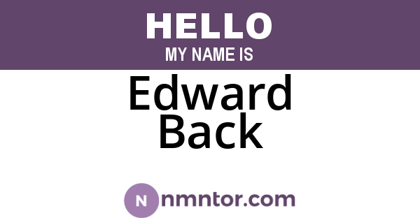Edward Back