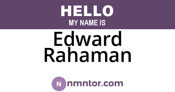 Edward Rahaman