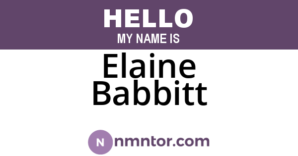 Elaine Babbitt