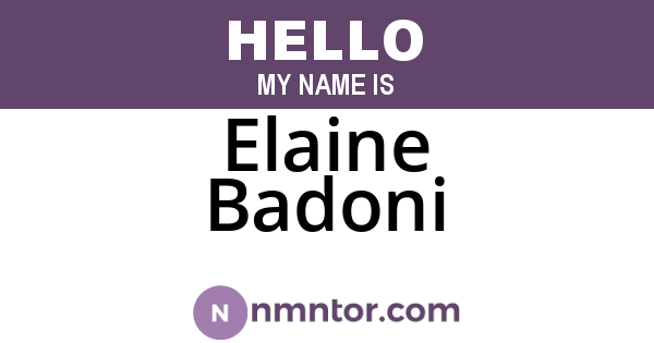 Elaine Badoni