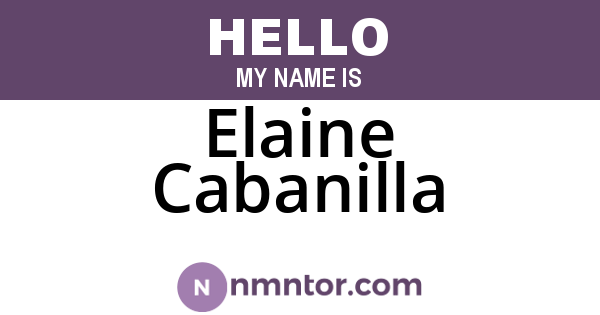 Elaine Cabanilla