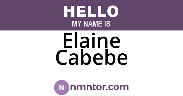 Elaine Cabebe