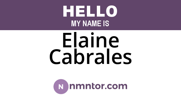 Elaine Cabrales