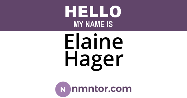 Elaine Hager