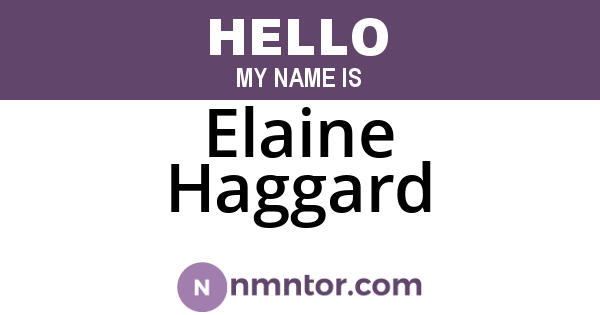 Elaine Haggard