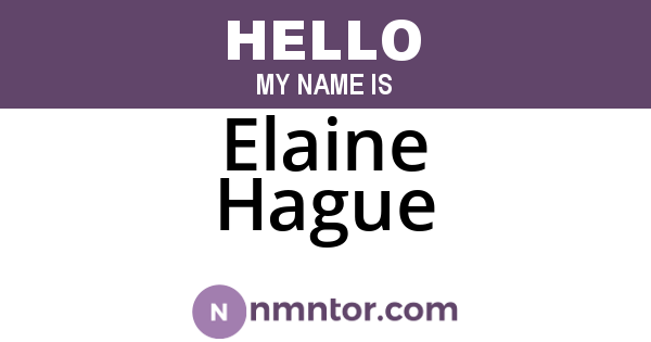 Elaine Hague