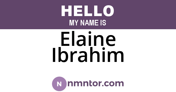 Elaine Ibrahim