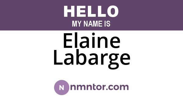 Elaine Labarge