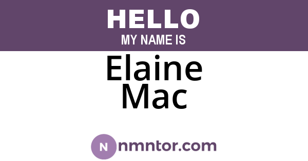 Elaine Mac