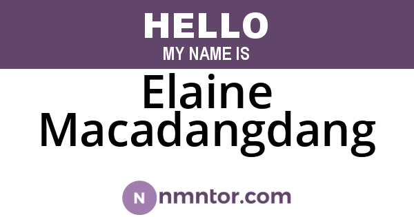 Elaine Macadangdang