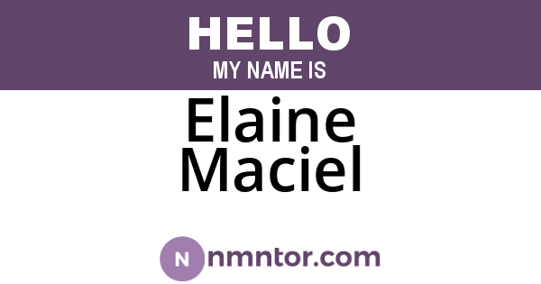 Elaine Maciel