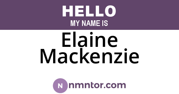 Elaine Mackenzie