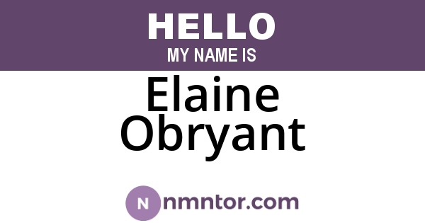 Elaine Obryant