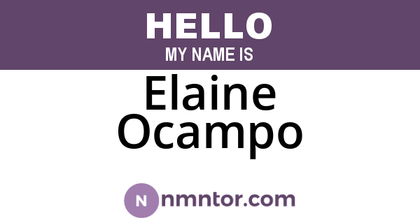Elaine Ocampo