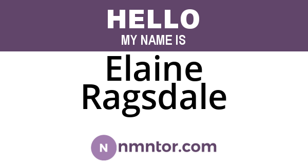 Elaine Ragsdale
