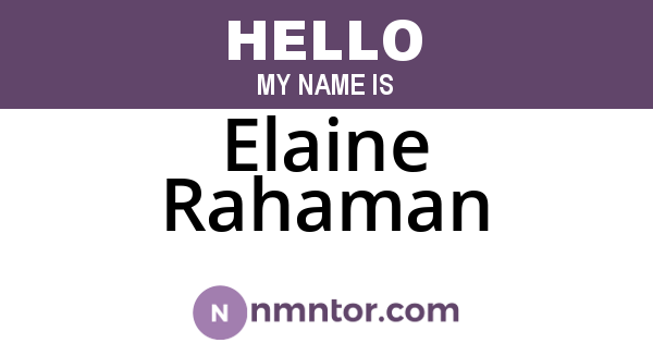 Elaine Rahaman
