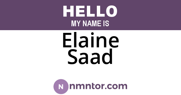 Elaine Saad