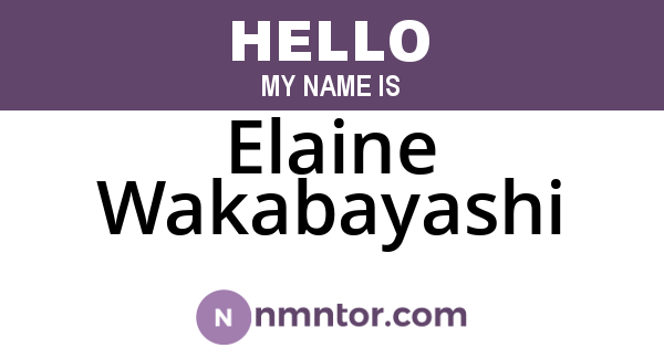 Elaine Wakabayashi
