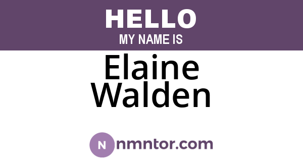 Elaine Walden