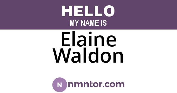 Elaine Waldon
