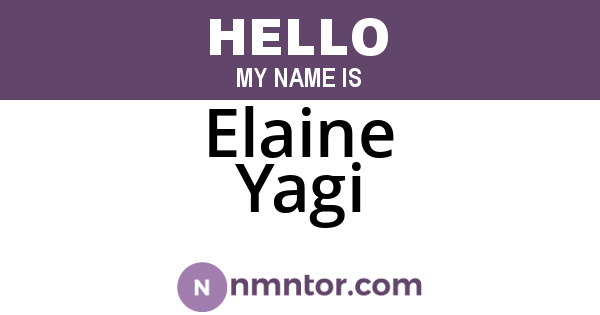 Elaine Yagi